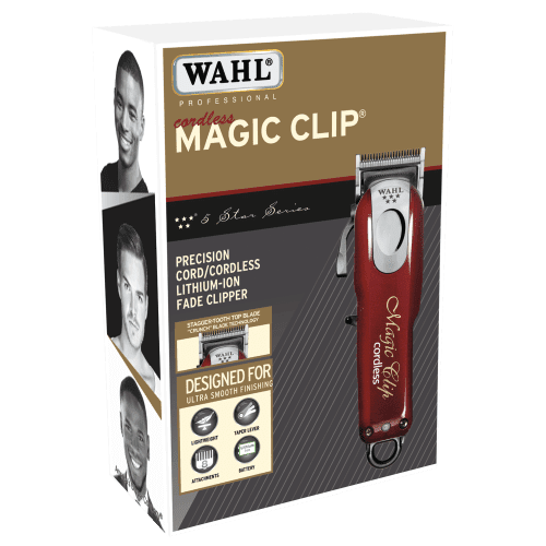Машинка для стрижки Wahl 8148-2316H Magic Clip, бордовый (сет./акб)