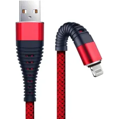 Кабель USB 3.0 A вилка - 8pin 1 м Borasco Lightning 1m 3А Fishbone усиленный красный