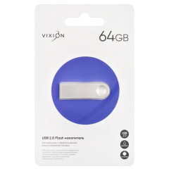 Карта USB2.0 64 GB Vixion Zink Alloy металлик