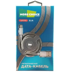 Кабель USB 2.0 A вилка - 8pin 1 м More choice K31i металл (Silver)