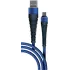 Кабель USB 2.0 A вилка - Type C 1 м Borasco 3А Fishbone усиленный темно-синий
