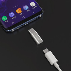 Переходник microUSB to Type-C Borofone BV4 серебро