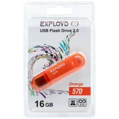 Карта USB2.0 16 GB EXPLOYD 570 оранжевый