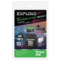 Карта micro-SD 32 GB EXPLOYD V10 Vision + адаптер