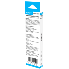 Кабель USB 2.0 A вилка - microUSB 1 м Maxvi магнитный нейлоновый синий