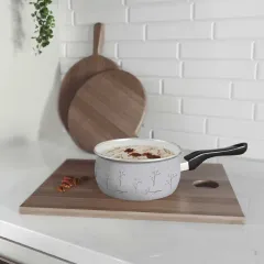 Ковш эмаль Home Флёр, серый, 1,5 л.