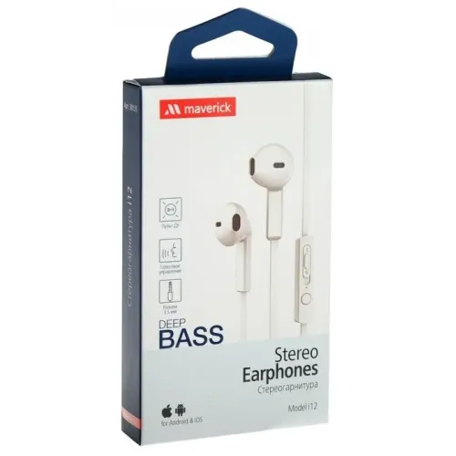 Гарнитура Maverick Deep Bass i12 белый
