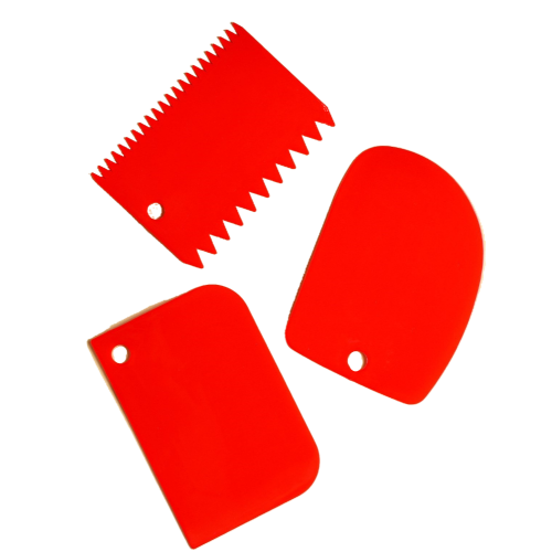 Набор кондитерских шпателей, 3 пр., красных (7877824)