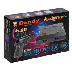 Игровая консоль DENDY Achive 640 игр + световой пистолет черная