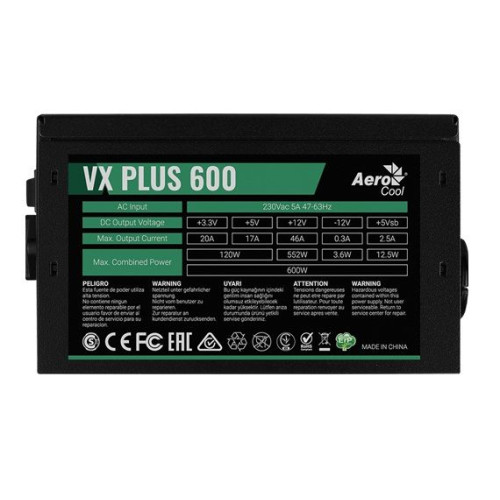 Блок питания Aerocool ATX 600W VX PLUS