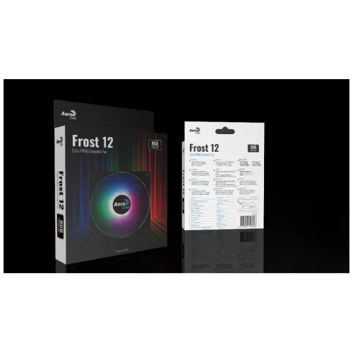 Кулер корпус 120x120x25 Aerocool Frost 12, 120x120 4-pin 18-28dB 160gr LED Ret FROST