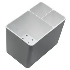 Подставка для столовых приборов DOMOZON ПП-2010, пластик, серо-белая