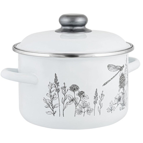 Кастрюля APPETITE Flora-2, эмаль, индукция, 5,5 л (1RD221M)(401804)