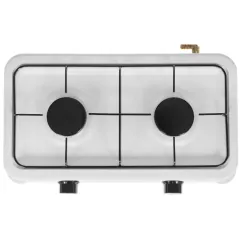 Настольная газовая плита DELTA D-2206 белая (2 конфорки)