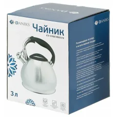 Чайник со свистком Daniks GS-04511, нерж., 3 л.
