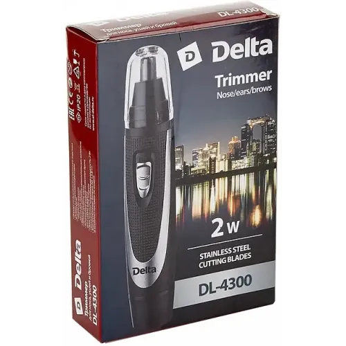 Триммер для носа и ушей DELTA DL-4300 черный/серебристый