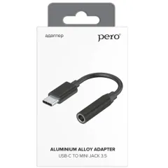 Кабель Type-C - AUX Jack 3.5mm Pero AD09 черный