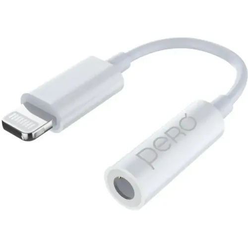 Кабель Lightning - AUX Jack 3.5mm Pero AD13 белый