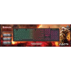 Клавиатура Defender OZOTH GK-106 RU LED черный (45106) (*5)
