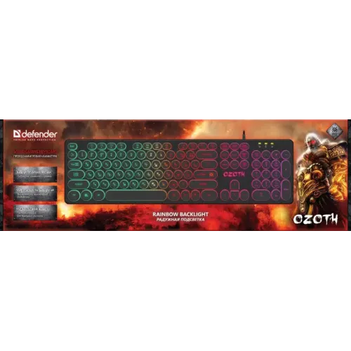 Клавиатура Defender OZOTH GK-106 RU LED черный (45106) (*5)