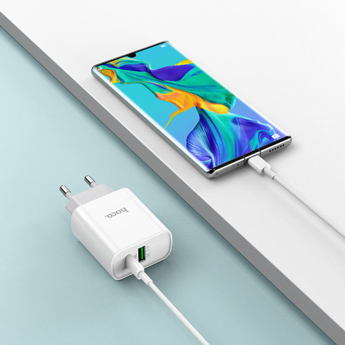 СЗУ HOCO 2USB C80A series 3.1A Type-C White
