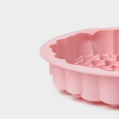 Форма для выпечки силикон Доляна «Хризантема», 22 см, розовый (630818)