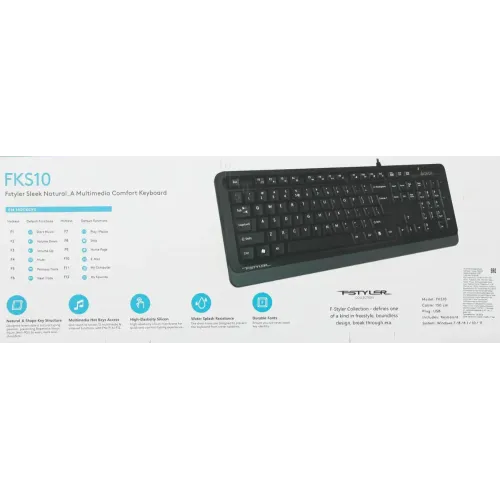 Клавиатура A4Tech Fstyler FK25 черный/серый 