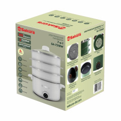 Пароварка SAKURA SA-7218W, 8 л.