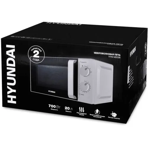 Микроволновая печь HYUNDAI HYM-M2038, 20 л., белая (М)