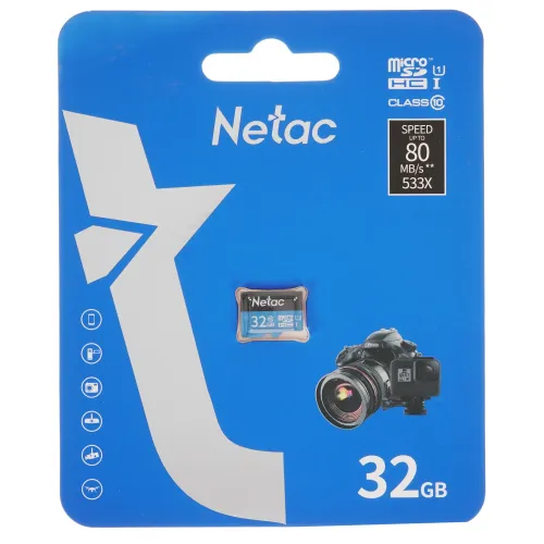 Карта micro-SD 32GB Netac NT02P500STN-032G-S P500 Class10 w/o adapter 
