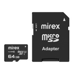 Карта micro-SD 64 GB MIREX Class 10 + адаптер