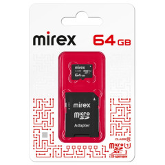 Карта micro-SD 64 GB MIREX Class 10 + адаптер