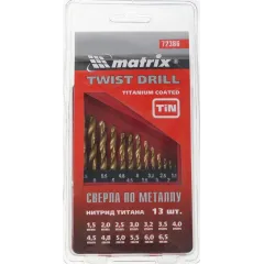 Набор сверл по металлу MATRIX НSS 13пр (72386)