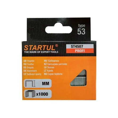Скобы для степлера STARTUL PROFI тип 53, 12 мм 1000 шт каленые (ST4507-12)