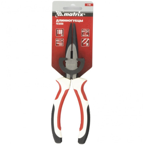 Длинногубцы MATRIX Premium 180 мм прямые (17186)