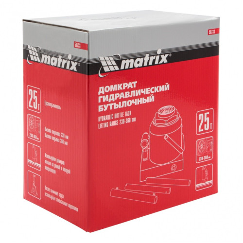 Домкрат бутылочный MATRIX 25т, 230-360 мм (50733)