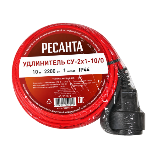Удлинитель Ресанта на рамке СУ-2х1-10/0 (IP44) (61/118/1)