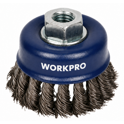 Щетка для УШМ WORKPRO 125мм М14 чашка витая (WP407046)