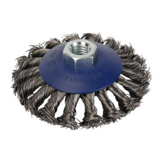 Щетка для УШМ WORKPRO 125мм М14 коническая витая (WP407054)