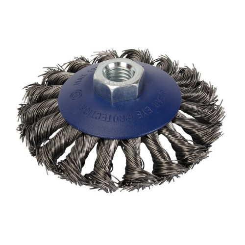 Щетка для УШМ WORKPRO 125мм М14 коническая витая (WP407054)