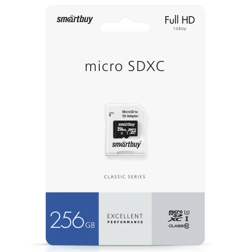 Карта micro-SD 256GB SMARTBUY SB256GBSDCL10-01 Class10 UHS-1