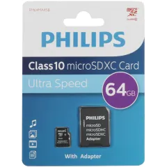 Карта micro-SD 64 GB PHILIPS FM64MA4513197