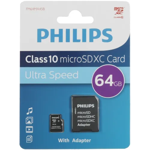 Карта micro-SD 64 GB PHILIPS FM64MA4513197