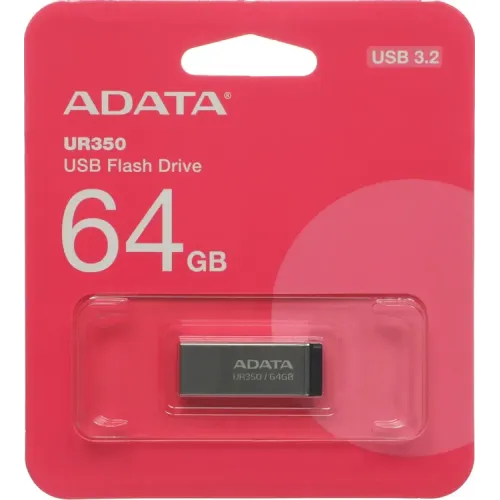 Карта USB3.2 64 GB A-DATA UR350 UR350-64G-RSR/BK металл/черный 