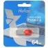 Карта USB3.0 64 GB NETAC NT03UM2N-064G-32RE серебристый/красный 