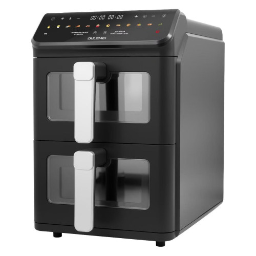 Аэрогриль OULEMEI OLM-KZF031, 12 л., 2 чаши, верт., черный (*9)