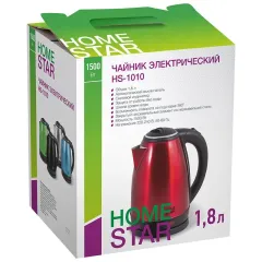 Чайник эл. HOMESTAR HS-1010 (003014) нерж., красный