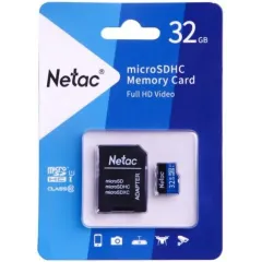Карта micro-SD 32GB Netac NT02P500STN-032G-R P500 + SD адаптер 