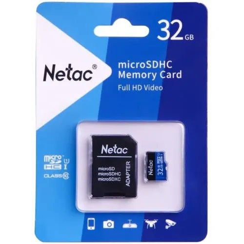 Карта micro-SD 32GB Netac NT02P500STN-032G-R P500 + SD адаптер 