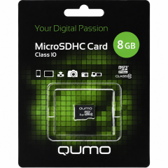 Карта micro-SD 8 GB QUMO QM8GMICSDHC10NA  Сlass 10 без адаптера 